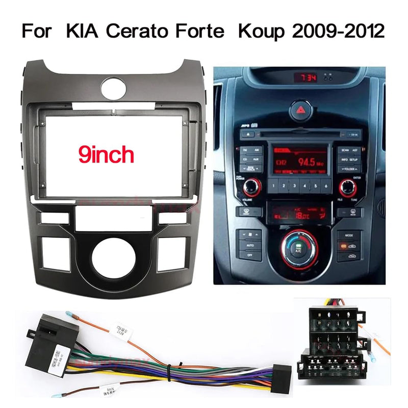 Fits for KIA Forte Cerato 2008-2013 Car Radio Stereo Fascia Frame Double DIN 9 inch Dash Installation Mounting Kit A BS