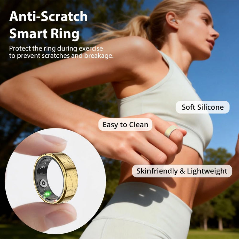 Smart Ring for Women, Health Tracker & 5ATM, COLMI R02. (Gold, 8#) | No Subscription Fee & Skin Temperature, Heart Rate, Blood Oxygen, Sleep Health Monitoring, Sports Tracking, Menstrual Cycle. Gold 8#