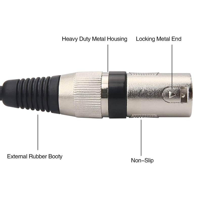 Disino 1/4 Inch TRS to XLR Male Balanced Signal Interconnect Cable Quarter inch to XLR Patch Cable - 10 Feet