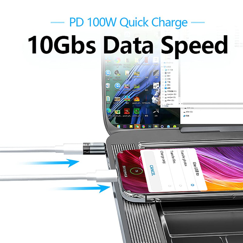 aucon Magnetic USB C Adapter, 24Pins Type C Connector, PD 100W Fast Charging 10Gbs Data Transfer straight shape
