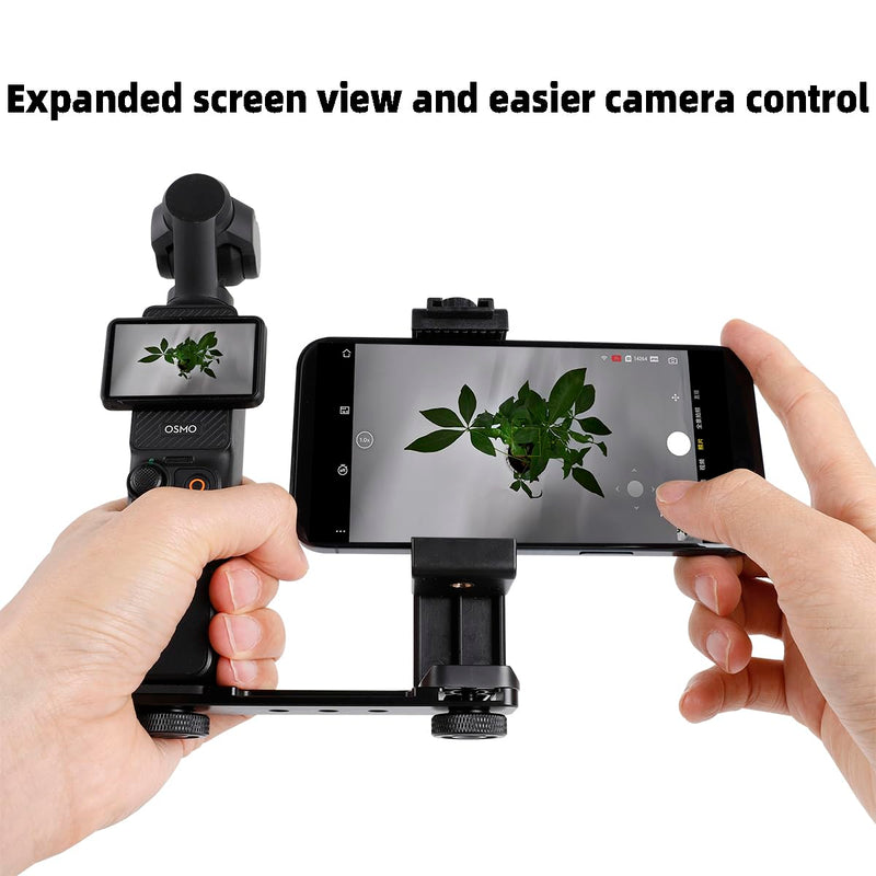Phone Holder for DJI Osmo Pocket 3, Cell Phone Mount Expansion Accessories with 1/4" Thread Hole Used with Tripod and Extension Rod