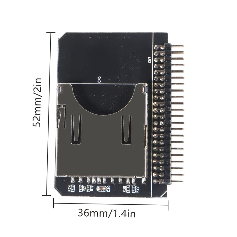 AITIAO 2Pcs SD Card to 2.5 Inch IDE Adapter SD SDHC SDXC MMC Memory Card Converter TF Memory Card to IDE 44Pin Male Adapter to Laptop HDD for DOS/Linux/Windows 98SE, Me, 2000, XP and for Vista.