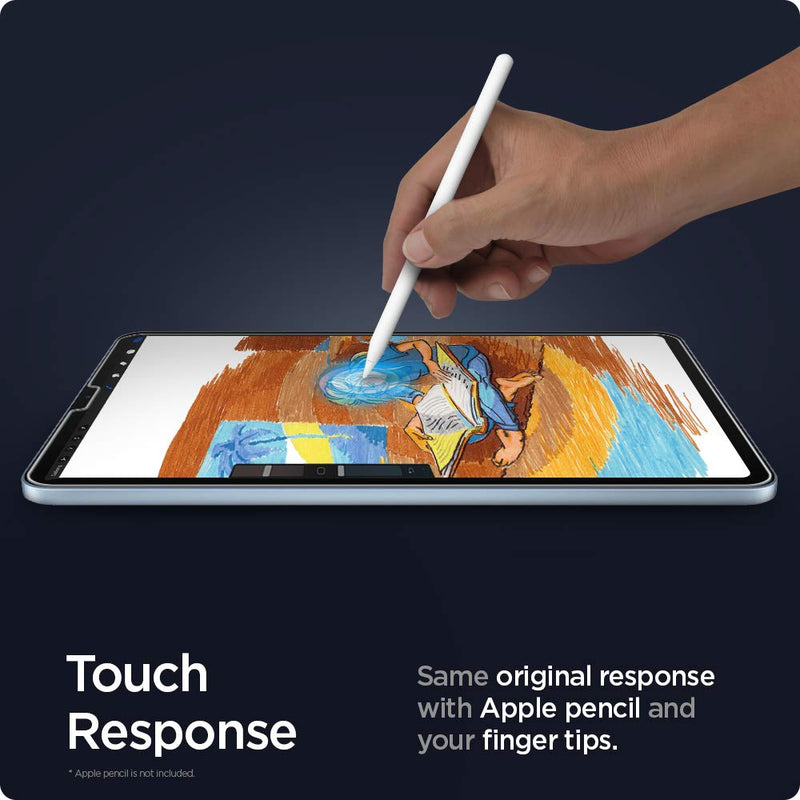 Spigen Glas.tR EZ Fit Tempered Glass Compatible with iPad Pro 11 Inch M2 2022, iPad Pro 11 Inch 2021/2020/2018, iPad Air 5 2022, iPad Air 4 2020, Scratch Resistant, 9H Screen Protector