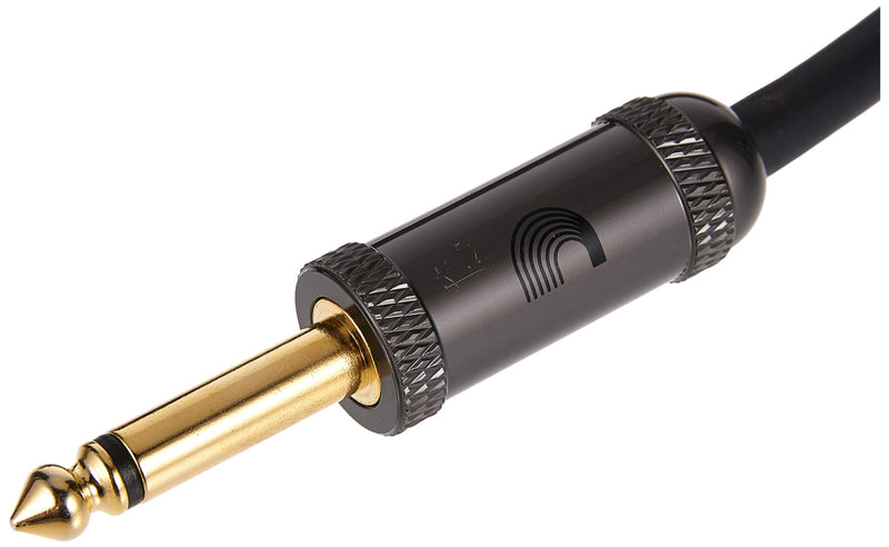 D'Addario Guitar Cable - Guitar Lead - Gold Plated - 1/4 Inch Male to 1/4 Inch Male - Circuit Breaker Cable - 10 Feet/3.05 Meters - Straight End/Right Angle - 1 Pack Right Angle