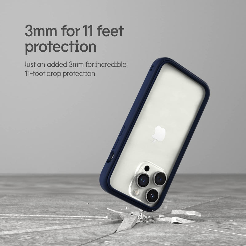 RhinoShield Bumper Case Compatible with [iPhone 14 Pro] | CrashGuard NX - Shock Absorbent Slim Design Protective Cover 3.5M / 11ft Drop Protection - White iPhone 14 Pro - White