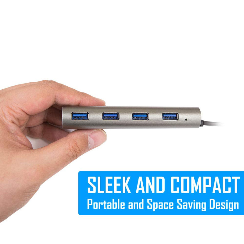 USB Hub 4-Port (5Gps) Transfer Speed Kingwin Data Hub for Flash Drive & Card Reader on MacBook Pro, Mac Computer, Mini Computer, Mac Pro, and more 4 PORT USB 3.0