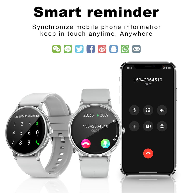 Smartwatch, 1.39" Full Touch Screen, Fitness Tracker, Heart Rate Monitor, Bluetooth Enabled, Black