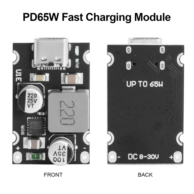 PD65W Fast Charging Module, QIQIAZI Fast Charging Module 12V-30V to USB-C PD3.1 QC3.0 with Type-C Port, USB Buck Converter DC-DC Step Down Module for Phone Quick Charging (Pack of 5)