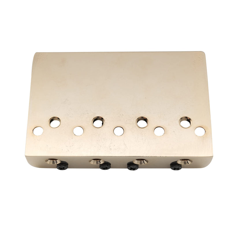 [AUSTRALIA] - Musiclily Pro 19mm 4-String Bass Hardtail Bridge with Brass Saddles and Steel Plate, Gold 