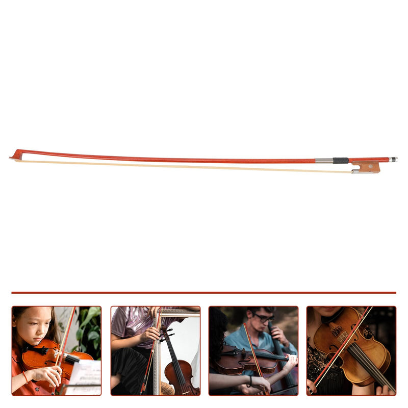 Vaguelly 3/4 Violin Bow Violin, Horsetail Hair Bow, Red Wood Round Stick Replacement Violin Bow, Violin Accessory Part