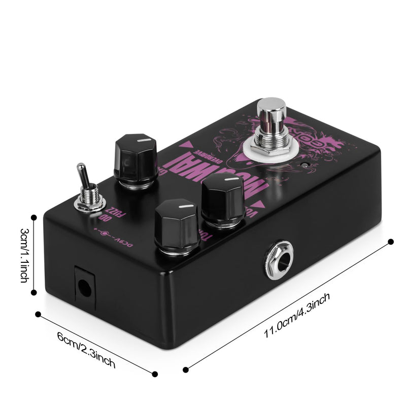GK-61 Mogwai Overdrive Guitar Pedal – 2-in-1 Overdrive & Fuzz Effects Pedal for Electric Guitar – Vintage Tone, Toggle Switch, True Bypass