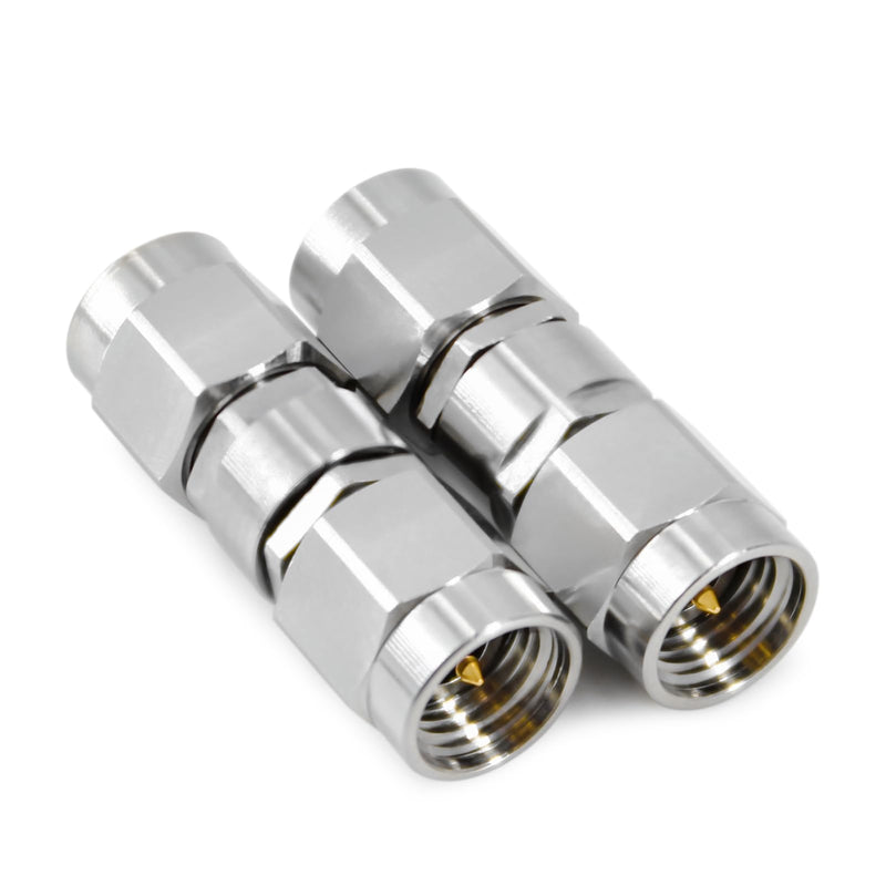 TOJOIN RF Coaxial Adapter Connector 2.92MM Male to Male DC-40GHZ 50ohm, RF 2.92MM Adapter for RF Cable, Coupler Antenna, Extension Cable, WiFi, 2PCS Silver 2.92MM-JJ-2pcs