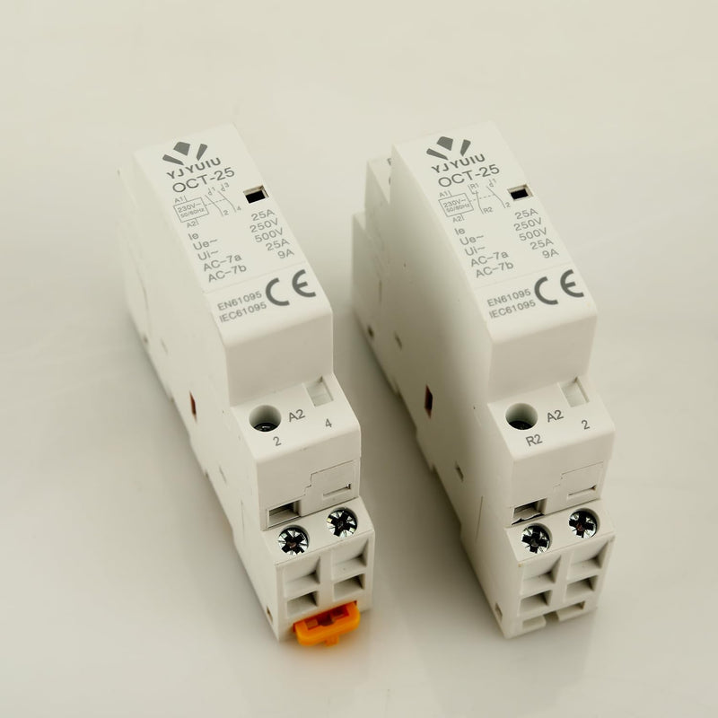 [AUSTRALIA] - YJYUIU AC Contactor, 2-Pole, 25A, AC 220V/240V, 50/60Hz, DIN Rail 35mm (OCT25 2NO) OCT25 2NO 