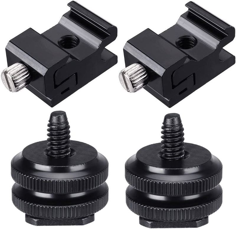 [AUSTRALIA] - 10pcs 1/4 Inch Cold Shoe Mount Adapter and Hot Shoe Flash Stand Adapter Kit for DSLR Camera Rig, Camera Flash Shoe Mounts for Light Tripod 