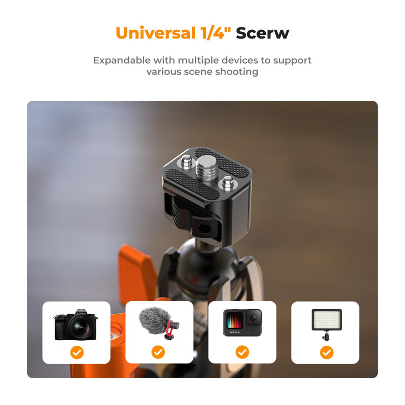 [AUSTRALIA] - K&F Concept MS13 Magic Arm with Super Clamp, Super Clamp with two 360° ball heads, 1/4" thread and 1/4" screw compatible with Camera, Phone, GoPro, Tripod Super Clamp with Magic Arm 