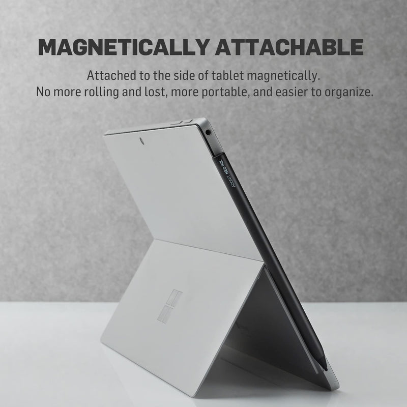 Adonit Neo Ink, Magnetic Attachable Stylus Pen for Microsoft Surface, 4096 Pressure Sensitivity, Tilt, Palm Rejection, Compatible with Surface Book/ Go/ Pro/ Studio, Surface Laptops- Graphite Black