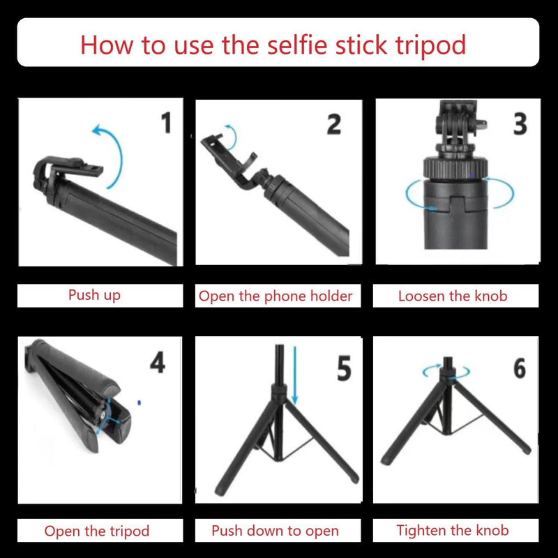 Selfie Stick Tripod for Cell Phone & Camera, 50" Expandable Phone Tripod with Remote Control and Rotate Phone Holder, Portable Tripod for iPhone/Goproo and Cameras.