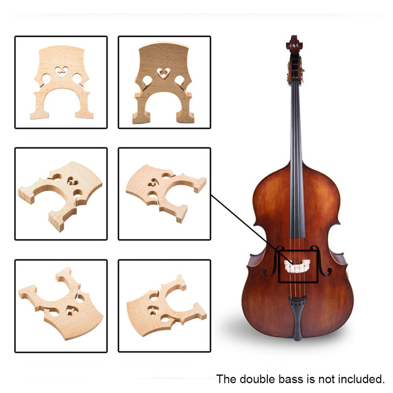 3/4 Maple Bridge,HUIOP 1pc Replacement Part 3/4 Maple Bridge for Double Bass Contrabass Upright Bass