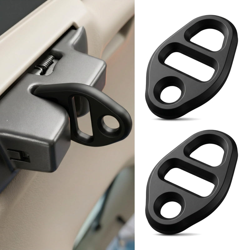 2Pcs Universal Car Trunk Lid Lock Latch Clips, Auto Fasteners for Securing Trunk Cover, Snap-Fit Strap Connectors Replacement for Most Vehicles, 2.44 * 1.54in (Black,2pc) Black 2pc