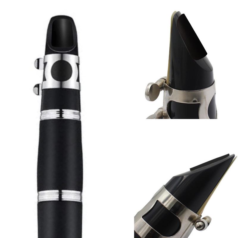 Rockhouse Clarinet Mouthpiece Pad Patch Teeth Cushions Mouth Cover Sticker Accessories for Clarinet Alto Tenor Saxophone, 0.5mm Black, 10-pack clarinet 0.5mm