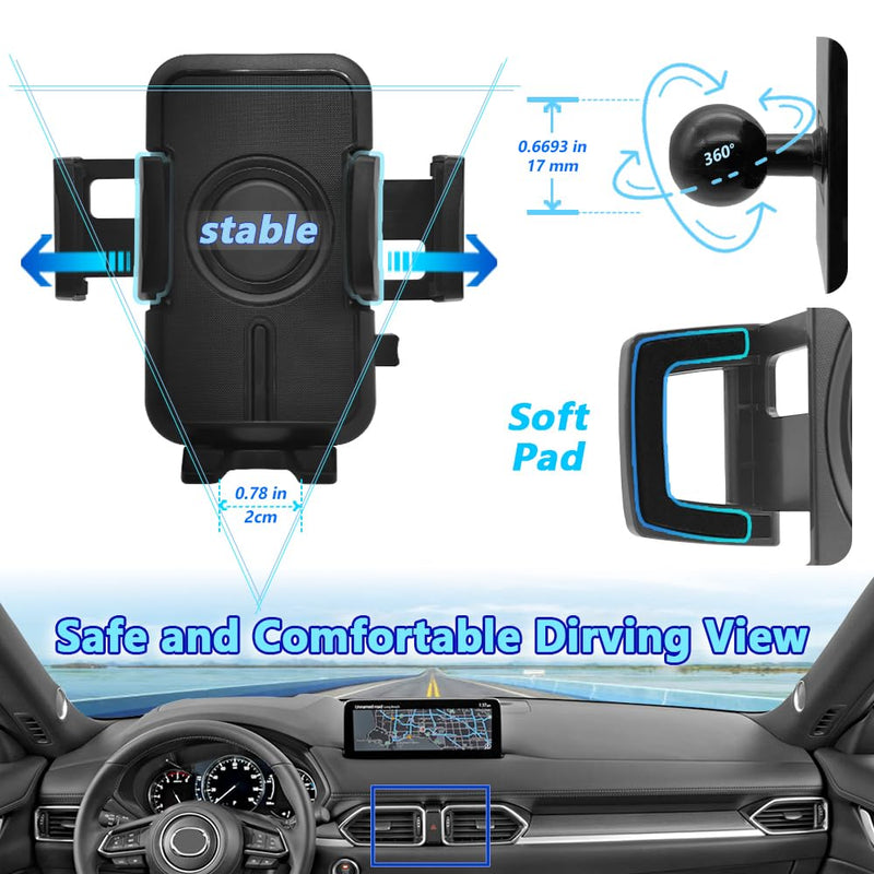 WAAPAK Car Phone Holder Mount 2017-2024 Mazda CX-5 Auto Accessories Interior Decoration Smartphone Thick Case Cradles Navigation Bracket iPhone