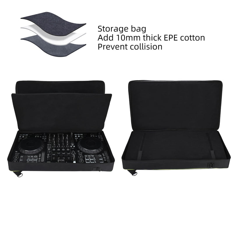 Large capacity DJ storage case for Alpha Theta DDJ-GRV6/Pioneer DDJ FLX10/DDJ 1000/DDJ 1000SRT, Multi-functional storage bag for Outdoors Party Bar DDJ Flx10 Case