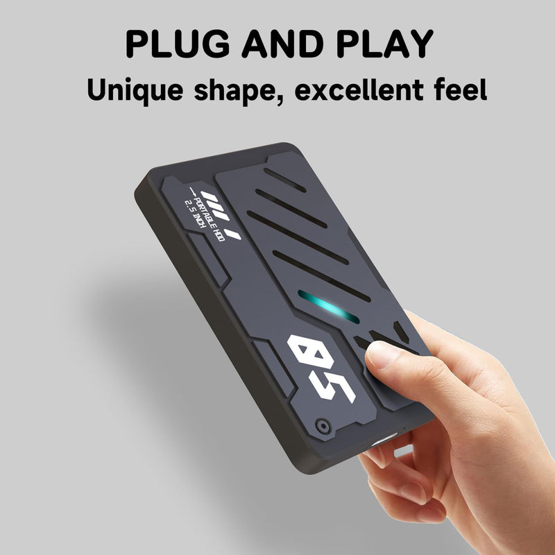 Ultra Slim Portable External Hard Drive USB 3.0 HDD Storage for PC, Laptop, Mac, Xbox one, PS4, PS5 (1TB) 1TB