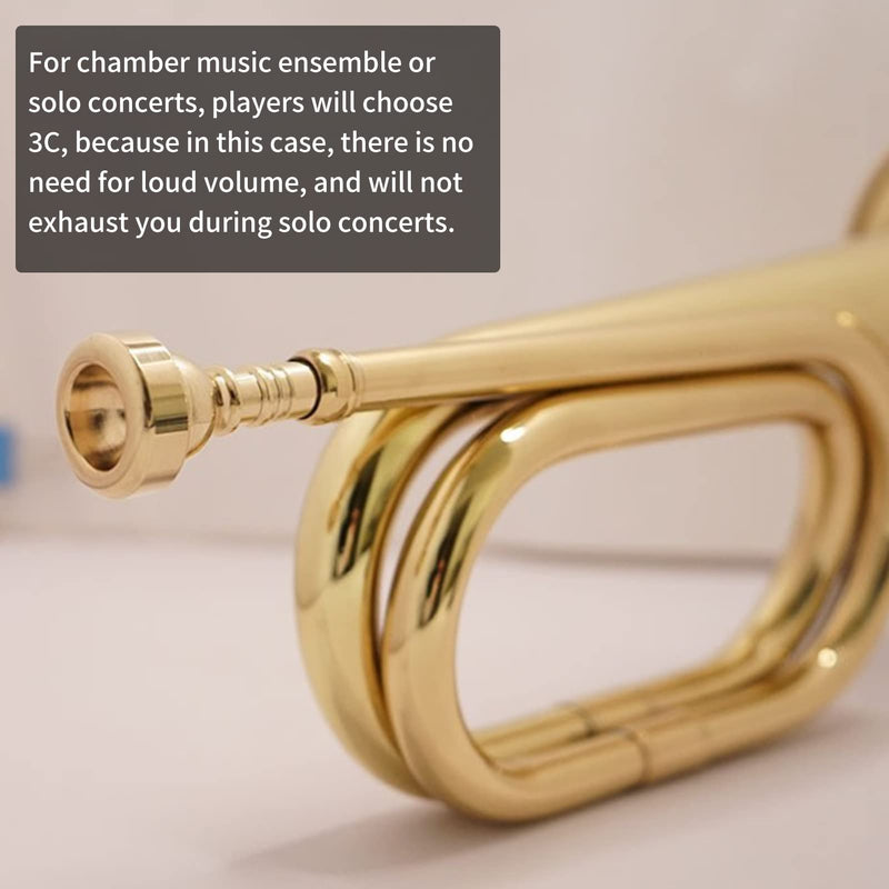 Trumpet Mouthpiece Brass Material Gilded Mouthpiece Holder Trumpet Accessories Trumpet Instruments Mouthpiece Holder for Beginners and Professional Players (5C) 5C