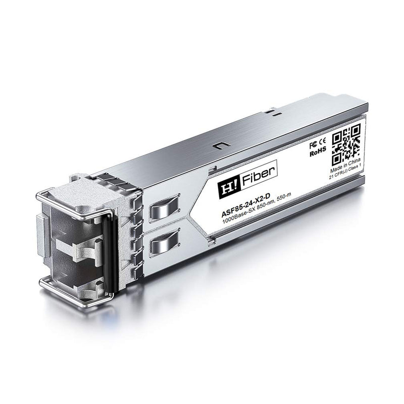 H!Fiber 4 Pack 1Gb Multi Mode SFP LC Module, 1000Base-SX SFP Fiber Transceiver, for Cisco GLC-SX-MMD, Ubiquiti UniFi UF-MM-1G, Mikrotik, Fortinet, D-Link, Netgear, Intel, (MMF,850nm,550m,DDM) 1000Base-SX: 550m x4