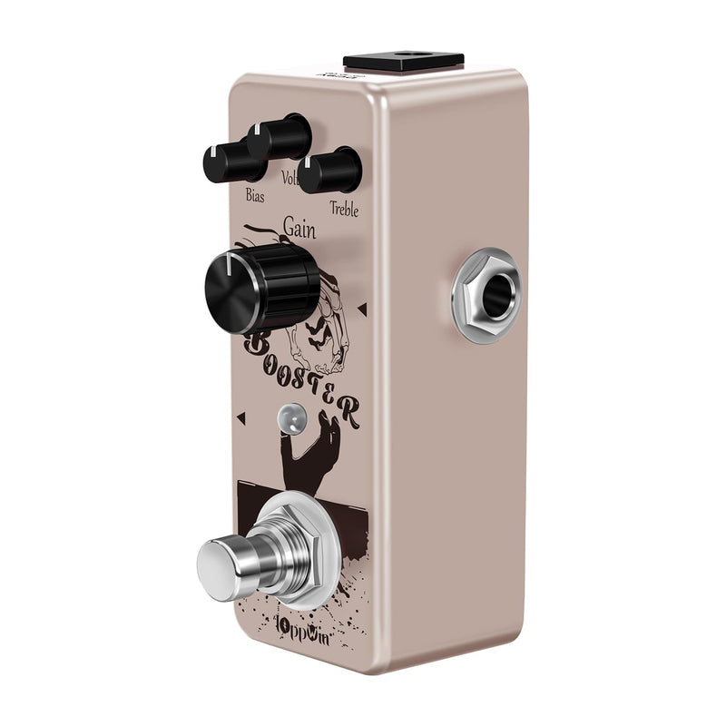 Pure Boost 20dB+ Clean Boost Pedal - ±15dB 2-Band EQ, Metal Enclosure, True Bypass for Guitar/Bass