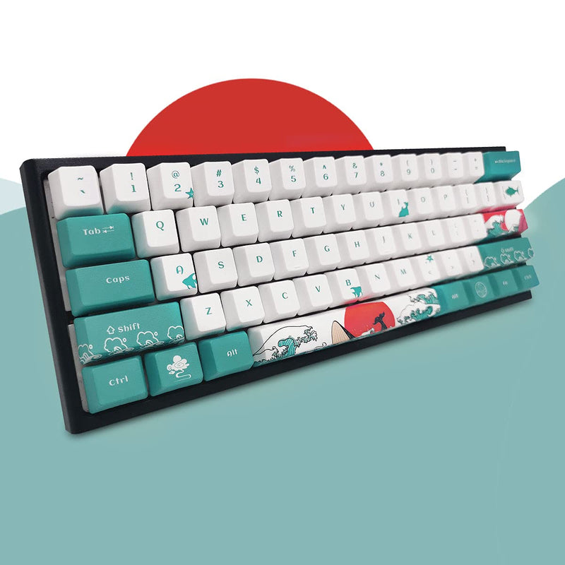 SDYZ Custom Keycaps-Keycaps 60 Percent, Suitable for GK61/GK64/RK61/Anne/GH60 /ALT61 Mechanical Keyboards, 71 Key Set, OEM Profile PBT Keycaps (Coral Sea Keycaps) Coral Sea Keycaps