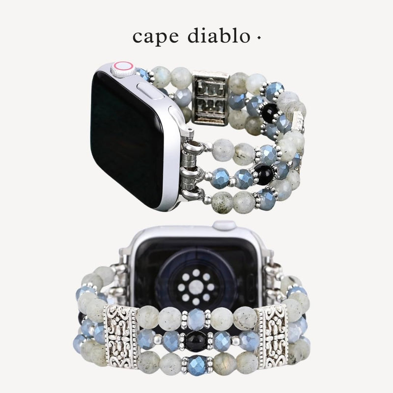 Cape Diablo Compatible with Apple Watch Bands for Women 40mm 38mm 41mm 42mm iWatch Series 10 9 8 7 6 5 4 3 2 1 SE Large - Fits 6.5-7.0 inch wrists Labradorite Indigo