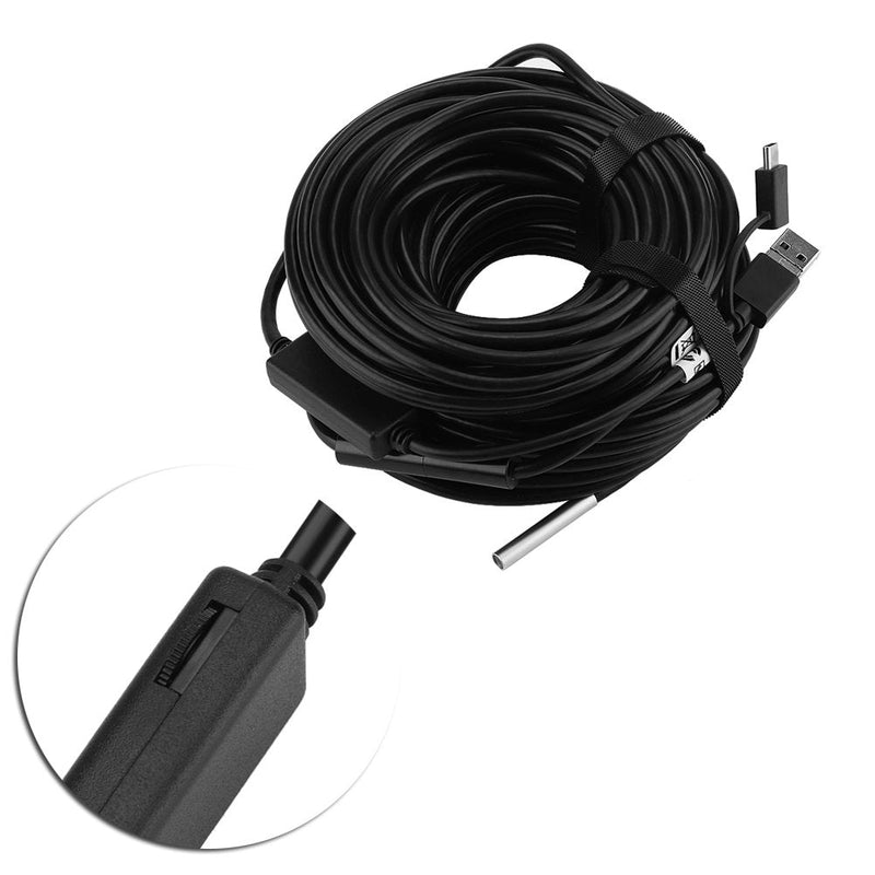 3 in 1 USB Endoscope, Inspection Camera Endoscope, 20 Metres, 5.5 mm, 720p Megapixel, HD IP67 Waterproof Snake Camera, 6 Adjustable LED Light for Pipe Car Inspection for Smartphone