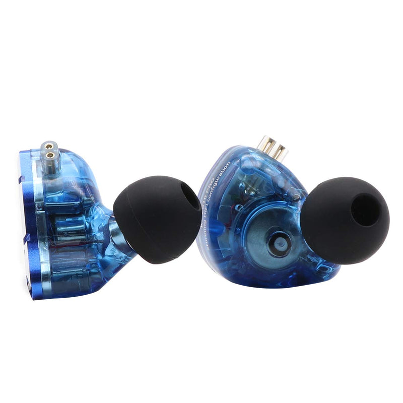 Linsoul KZ ZS10 Pro in Ear Earphones (with Mic, Glare Blue)+Tripowin Zonie 16 Core Cable(Recessed 2pin, 3.5mm, Moss)