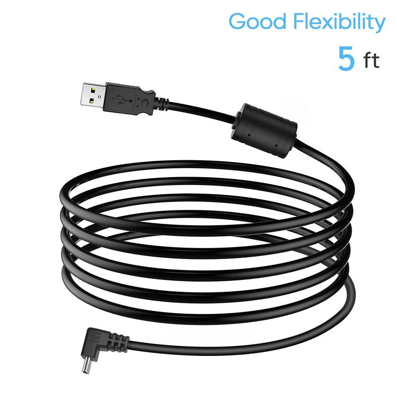 Charging Cable for Garmin GPS,(18AWG 5ft) 90 Degree Angled GPS Vehicle Power Cable,Mini USB Charger Cord for Garmin zumo Garmin nuvi GPS Navigator,Compatible with Mini USB Charging Device