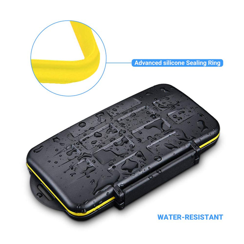 12 Slots SD Card Case Holder, SD Card Holder SD Card Organizer SD Card Storage Water-Resistant Anti-Shock SD/SDHC/SDXC Card Holder Storage with Carabiner 12 Slots for SD Card