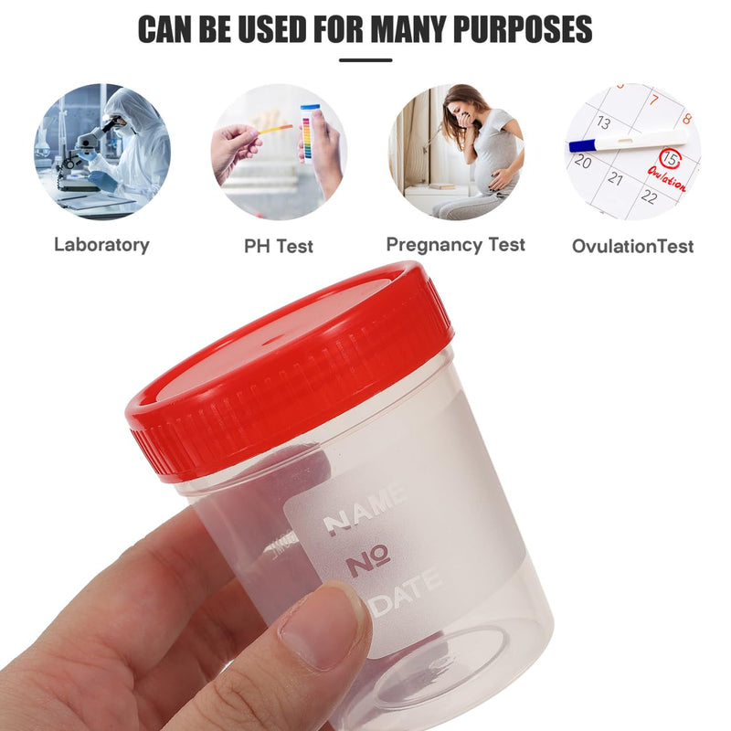 iplusmile 10 Pieces Urine Cups - 120 ml Sample Cup with Screw Lid Urine Sample Cup Urine Sample Cups Bottle with Graduated for Home Laboratory (Random Colour)