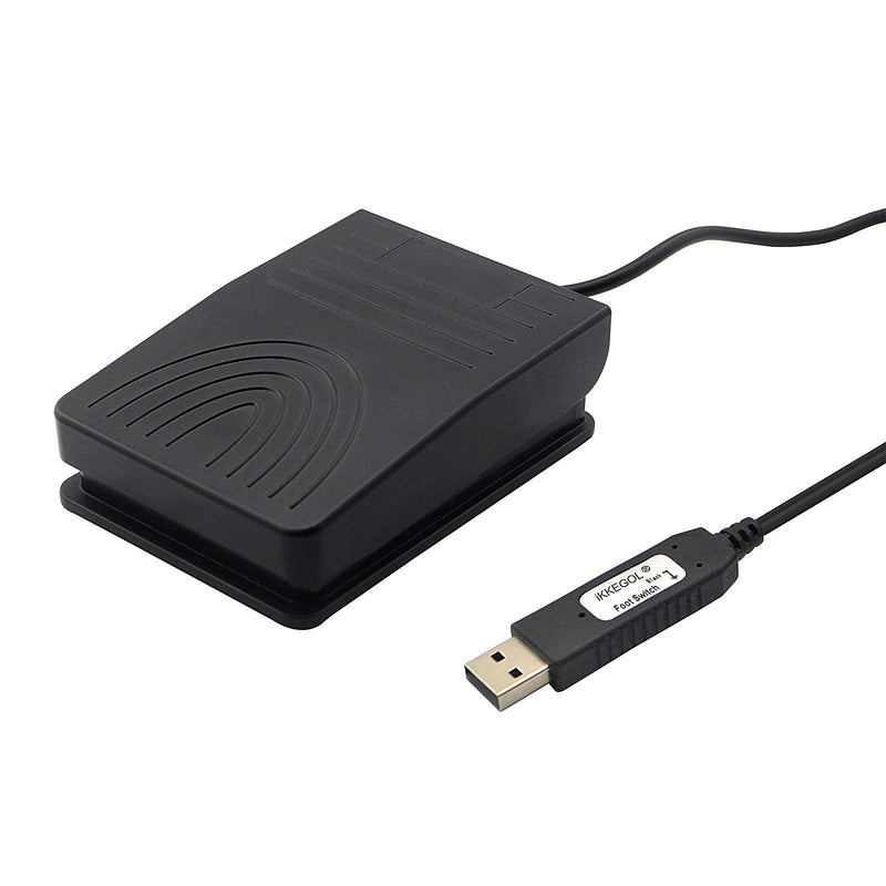 [Upgraded] iKKEGOL USB Foot Pedal Switch Video Game PC Hands Free Footswitch One Key Control Program Computer Mouse Keyboard HID with 2M Cable