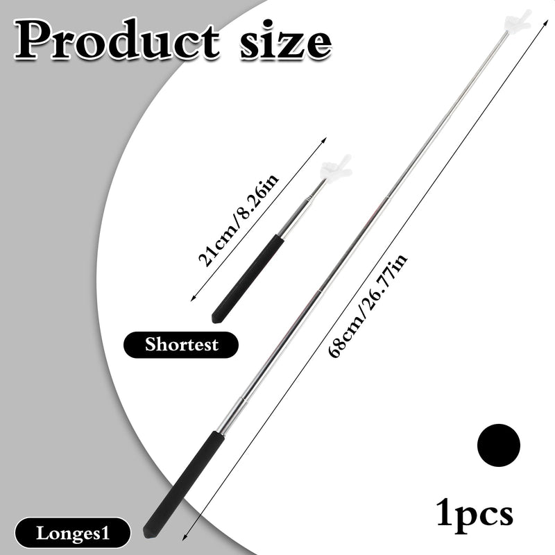 Telescopic Teacher Pointer Extendable Pointer Stick for Classroom Retractable Hand Pointer Finger Pointer Stick Mini Classroom Pointer for Elementary School Kindergarten Teacher(Black) Black