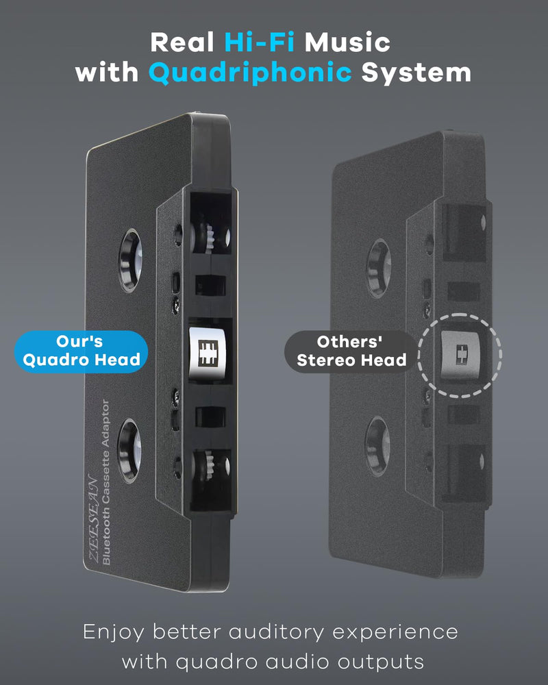[AUSTRALIA] - Car Bluetooth 5.1 Cassette Adapter Support TF Card, Wireless Cassette Aux Adapter, Car Audio Bluetooth Receiver, Tape Player Adapter for Vehicle 