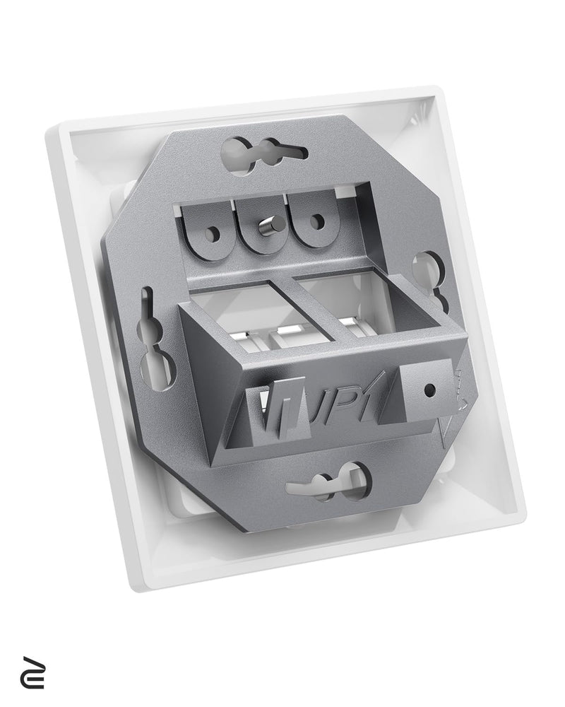 VCELINK Keystone Network Sockets Flush-Mounted CAT8 2-Way Lan Socket Double Keystone RJ45 Module STP Fully Shielded RJ45 Ethernet Data Socket DSL Patch Cable Installation Cable 2-Pack