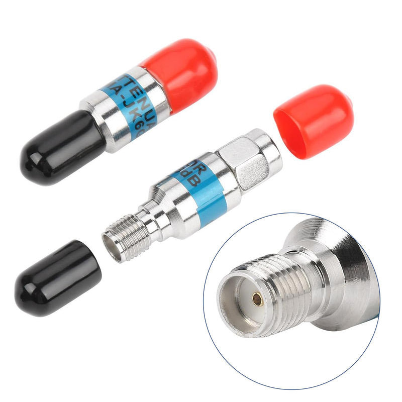 Telituny 3 Pieces Attenuator, SMA-JK Male to Female RF Coaxial Damper 2 Watt 6.0 GHz 50Ω Connector RF Coaxial DC Block Fixed Attenuator for Electrical Use (10 dB) 10db
