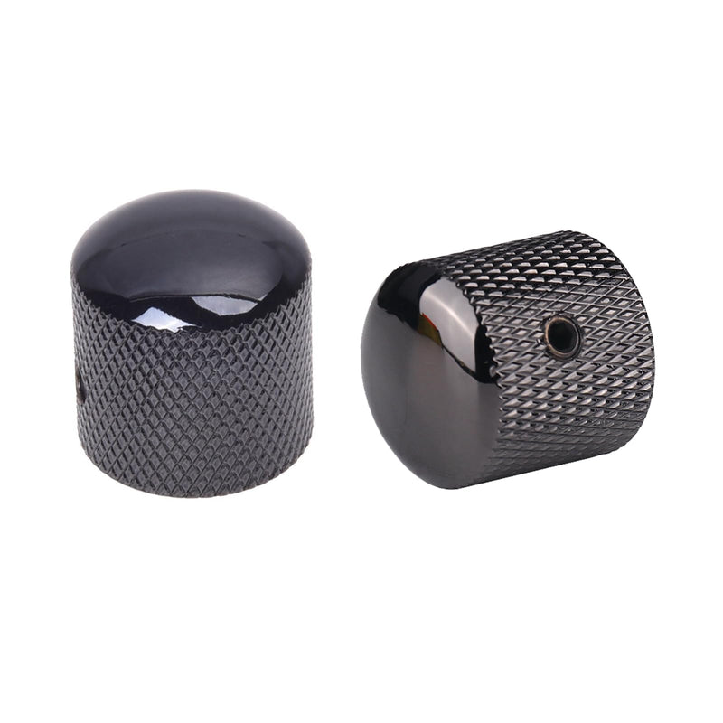 Gutahare-3Pcs Guitar Knobs Black Nickel Metal Volume Tone Dome Speed Control Knobs with Allen Keys Screws Set for Fender Strat Telecaster Gibson Les Paul Guitar Bass Accessories (Shine Black)…