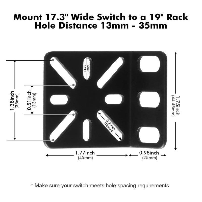 [AUSTRALIA] - MokerLink Rack Mount Kit for 17.3 inch Wide Switches, Adjustable Hole Distance, Universal Kit, Compatible for Most Cisco, NETGEAR, Dell, D-Link, Linksys, HP, TRENDnet, Buffalo Tech Products 