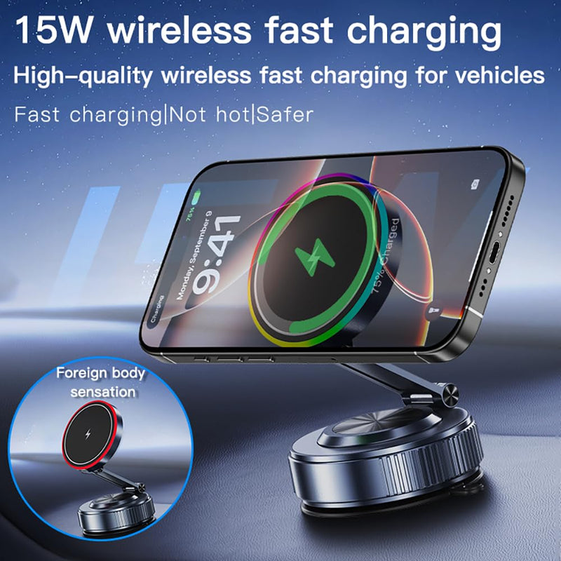 for MagSafe Car Mount Charger,15W Wireless Charge,Phone Holder for Your Car | [120+LBS Strong Suction & 3000gf Magnetic] 360° Adjustable Car Phone Holder for iPhone 17 16 15 14 13 12 Pro Max Air Plus