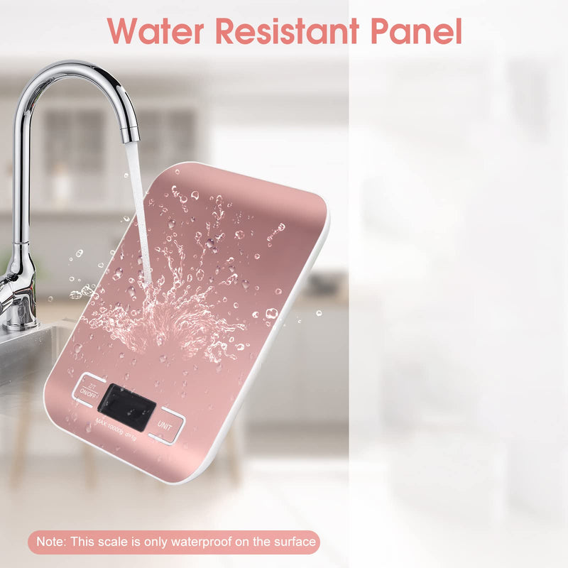 Digital Shipping Scale, Kitchen Scale, Stainless Steel Accurate 10kg/1g Portable Rechargeable Small Postal Scale for Packages, Small Business, Handmade, Liquids, Jewelry, Boutique(Rose Gold) Rose gold Rechargeable(10kg/1g)