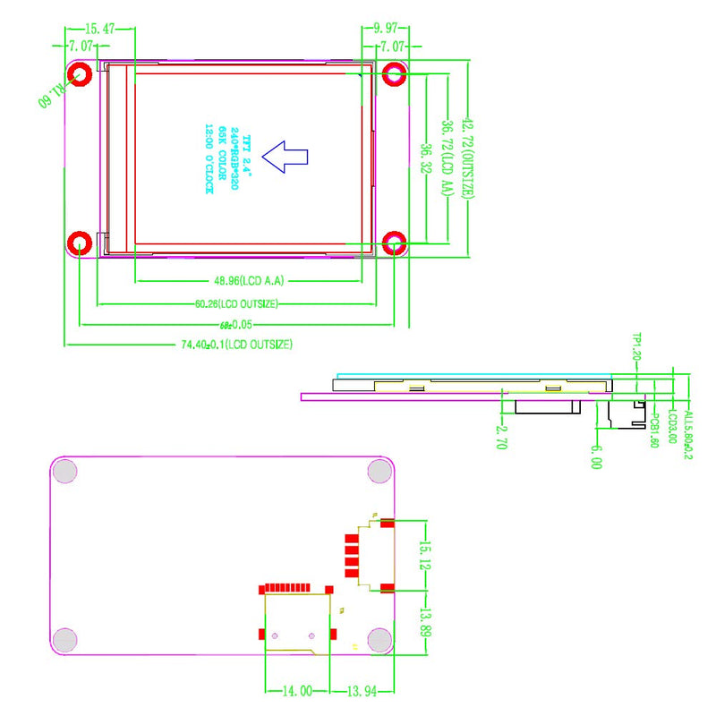 [AUSTRALIA] - DIYmalls Nextion 2.4 Inch HMI Display Resistive Touchscreen 5V TFT LCD 320x240 for Arduino ESP32 (NX3224T024) 