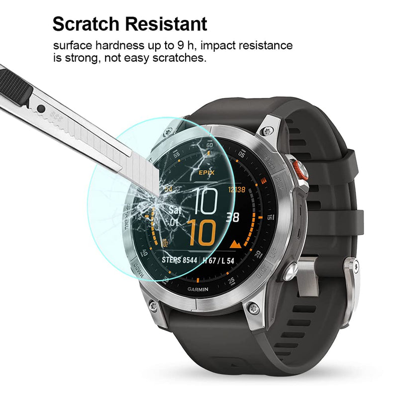 Poyiccot 2Pack Compatible with Garmin epix Gen 2 Screen Protector, 9H Hardness Tempered Glass Screen Protector Compatible With Garmin epix Gen 2 Smartwatch [Full Cover Protective ] [Anti Scratch]