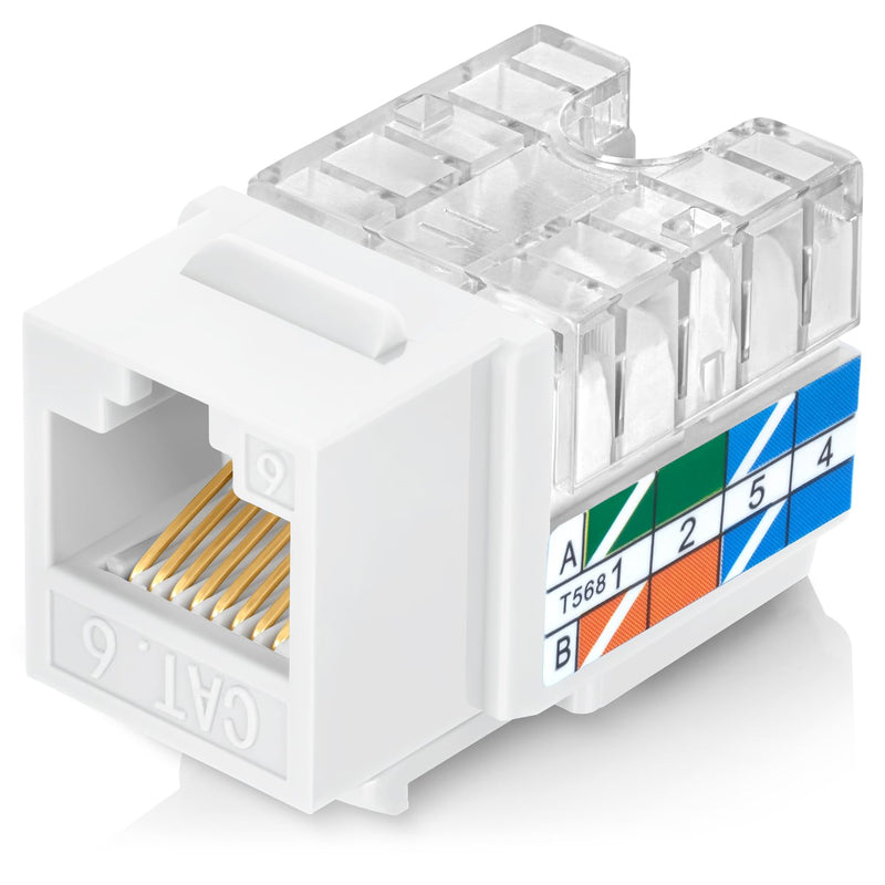 Everest Media Solutions Bundle – 2 Items: easyJACK - Speed Termination Tool + 10 Pack of RJ45 CAT6 UTP Keystone Jacks - White