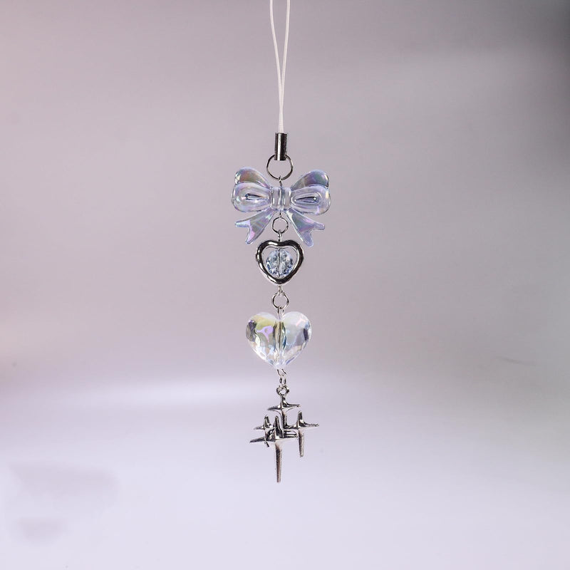 1-4PCS Cute Phone Charms Aesthetic Y2K Cell Phone Charms Strap Strawberry Butterfly Star Phone Charm Y2K Accessories for Phone Bag Keychain Airpods Camera Pendants Decor 1x Blue Heart